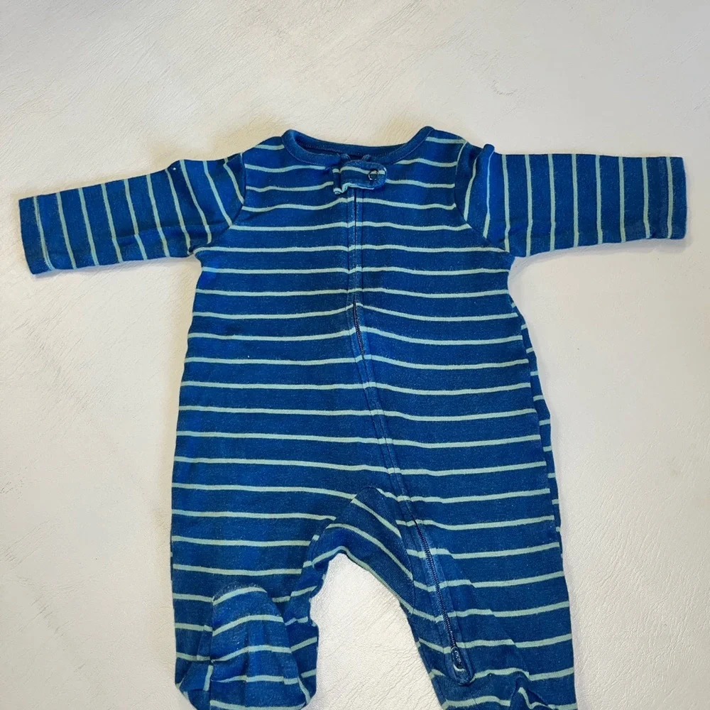 Carter's Blue and White‎ Striped Footie